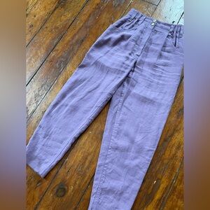 notPERFECTLINEN Dusty Lavender Purple Linen Trousers